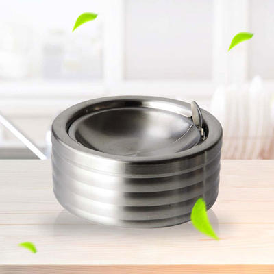Decorative Metal Coating Ashtray Stainless Steel Ashtray Line Pressing RGS-A2341-Y