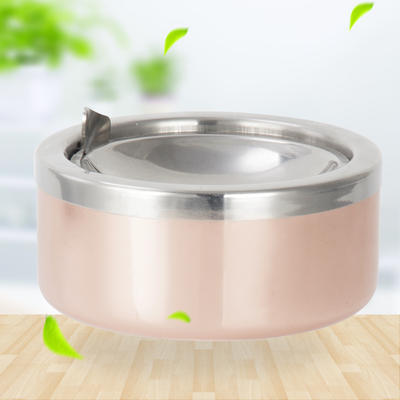 Stainless Steel Ashtray With Rose-golden Plated In The Bottom RGS-BJX-1212
