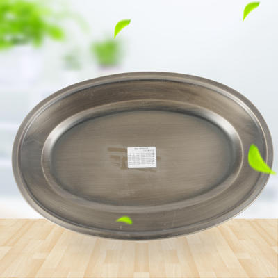 Stainless Steel Bronze Egg-shaped Dining Plate RGS-DP3002D