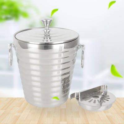 Stainless Steel Ice Bucket With Double-ring Handle (include ice clip and Ice septa)RGS-I083