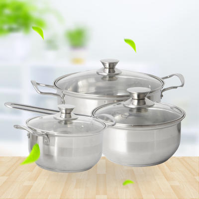 Stainless Steel Pot Set With Steel Handle RGS-R4843-T
