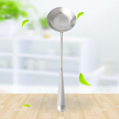 Stainless Steel Sanding Serving Spoon With Flat  Bottom 201# RGS-S5044