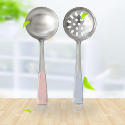 Stainless Steel Soup Leak And Spoon With Colorful Handle 201# RGS-S5081